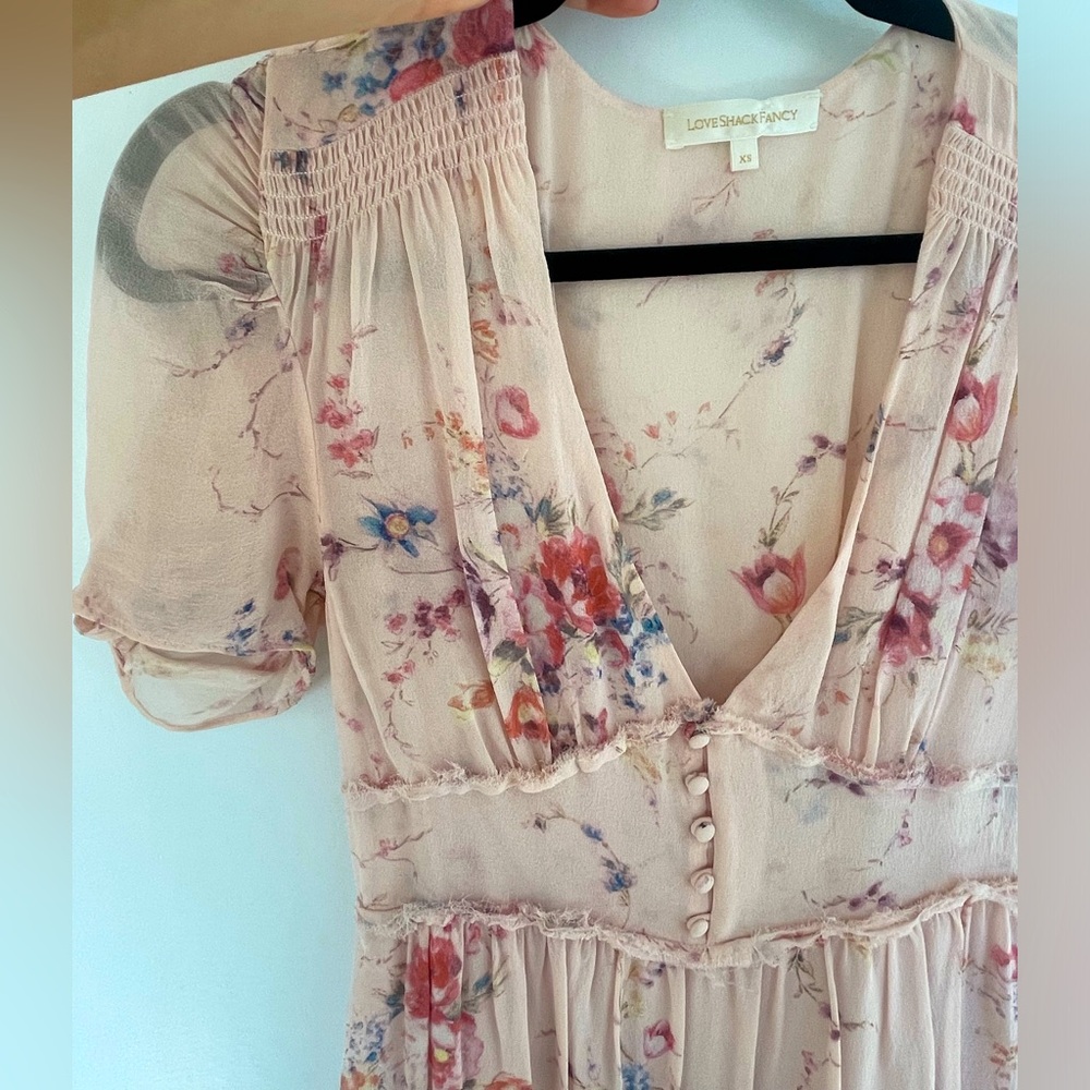 LoveShackFancy Pink Floral Dress